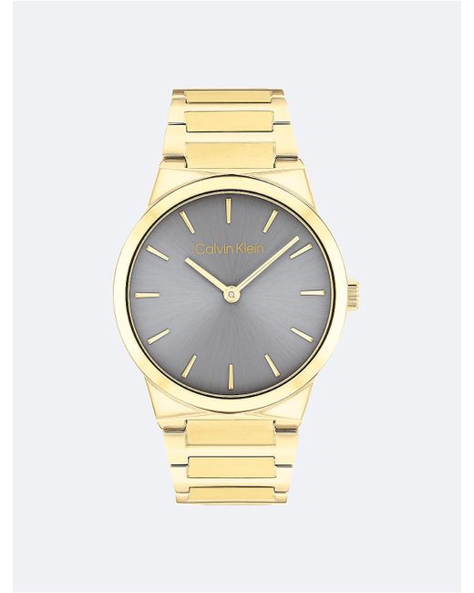 Calvin Klein Metallic Minimalist Integrated Link Bracelet 32Mm Watch for men