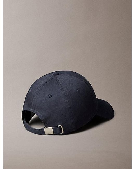 Calvin Klein Blue Embroidered Monogram Logo Twill Cap for men