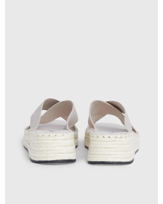 Calvin Klein White Espadrille Wedge Sandals