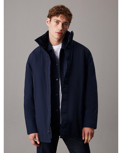 Calvin Klein Blue Technical Puffer Coat for men