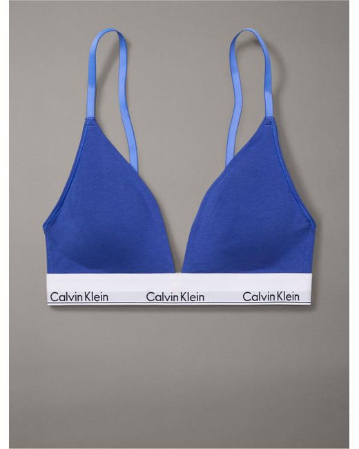 Calvin Klein Blue Modern Cotton Lightly Lined Triangle Bralette