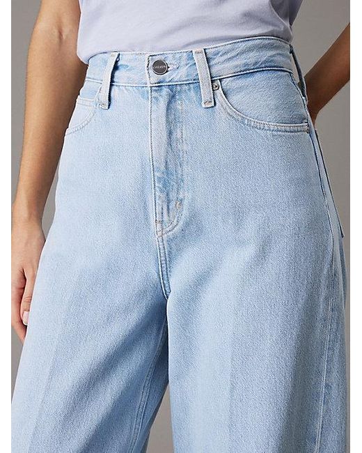 Calvin Klein High Rise Wide Leg Jeans in het Blue