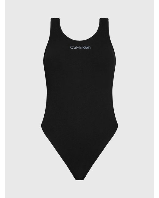 Calvin Klein Black Low Back Swimsuit - Ck Meta Essentials