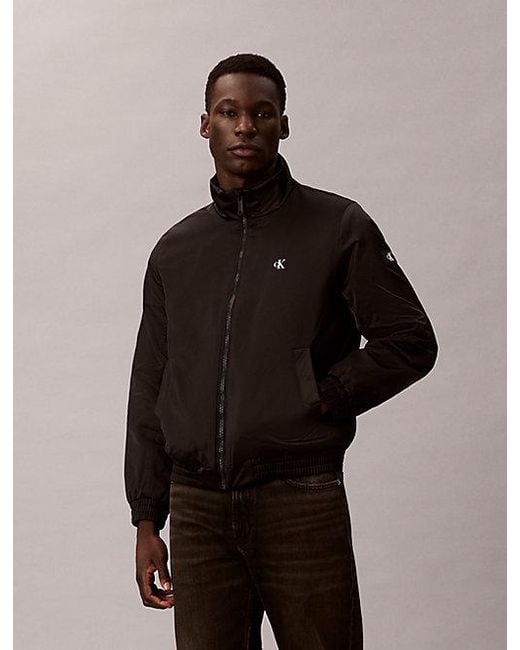 Calvin Klein Gewatteerde Jas Met Ritssluiting En Opstaande Kraag in het Black voor heren