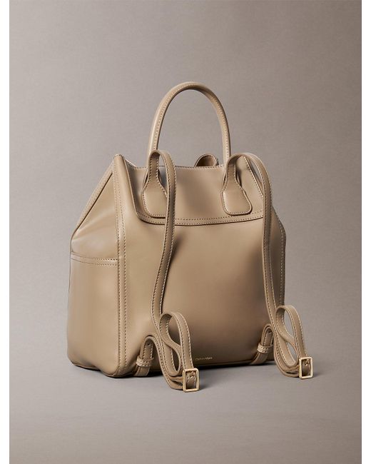Calvin Klein Natural Monogram Drawstring Backpack