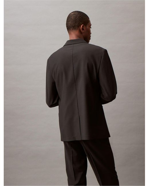 Calvin Klein Black Tropical Wool Blend Slim Fit Blazer for men