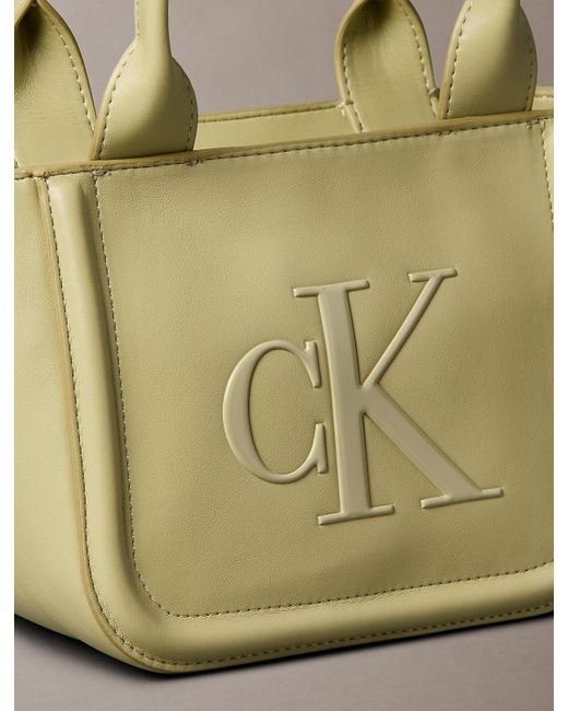 Petit Sac Cabas Entièrement Paré De Logos Monogrammes Gaufrés Calvin Klein en coloris Natural
