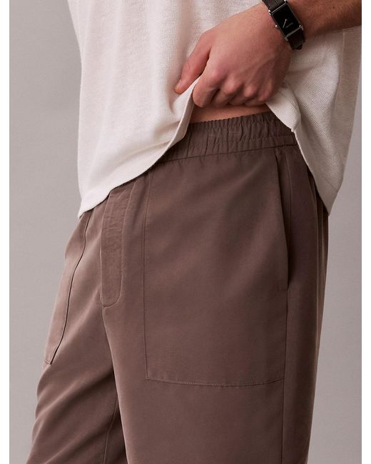 Calvin Klein Pink Soft Modal Drawstring Shorts for men