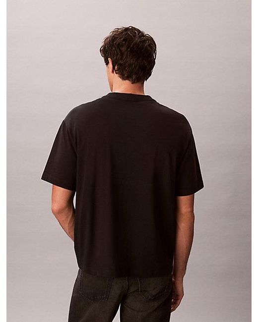 Calvin Klein Black Jeans Relaxed Logo Appliqué T-Shirt for men