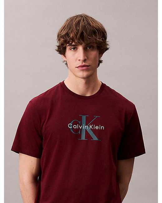 Calvin Klein T-Shirt Mit Monogramm-Logo in Red für Herren