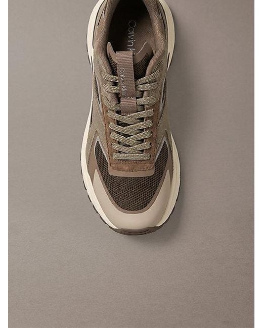Calvin Klein Gray Knit Mesh Runner Trainers