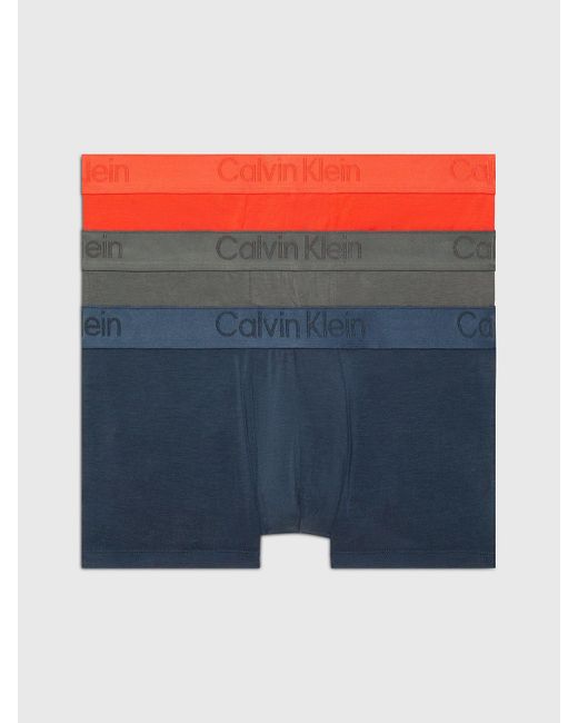 Calvin Klein Blue 3 Pack Low Rise Trunks - Ck Black for men
