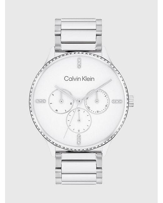 Calvin Klein Gray Multifunction Crystal Embellished Watch