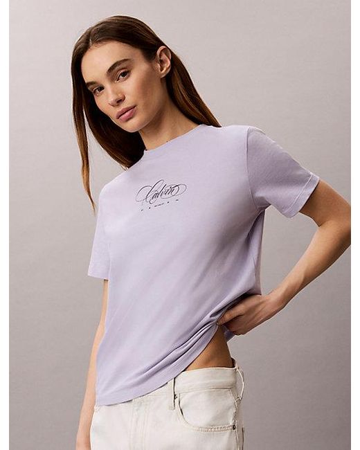 Calvin Klein Purple Jeans Logo Classic T-Shirt