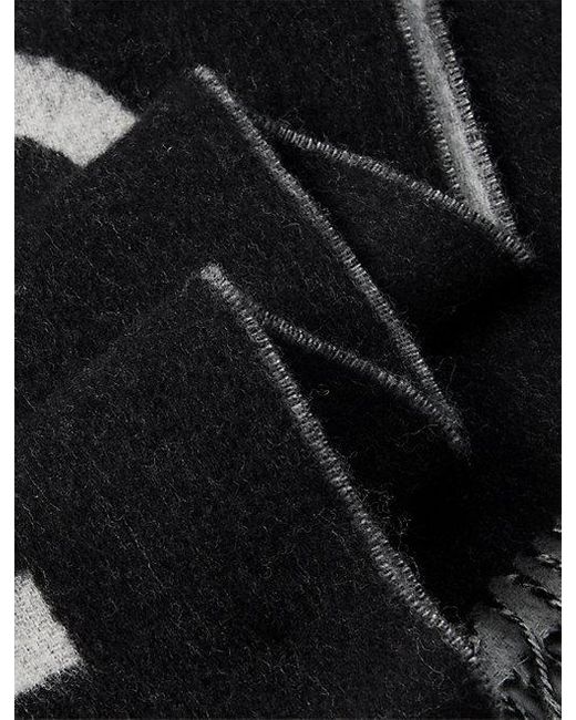Calvin Klein Black Warm Soft Wool Logo Scarf for men