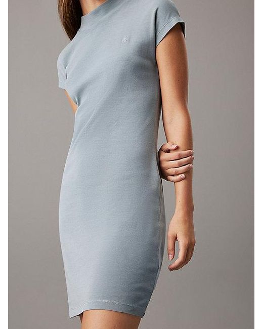 Calvin Klein Gray Jeans Cotton Jersey Cap Sleeve Dress