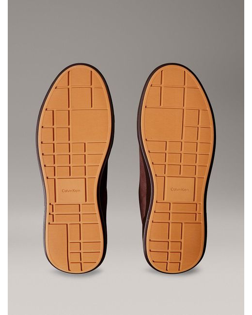 Calvin Klein Brown Leather Warm Durable Traction Trainers for men