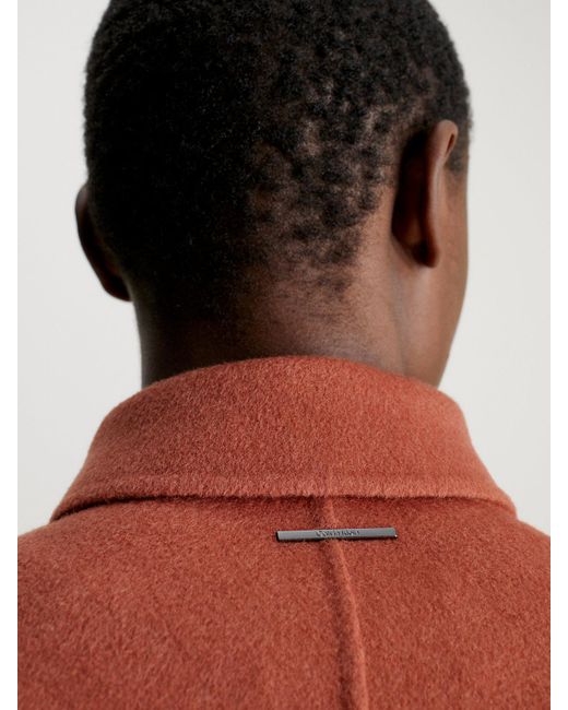 Manteau portefeuille en laine avec ceinture Calvin Klein pour homme en coloris Red