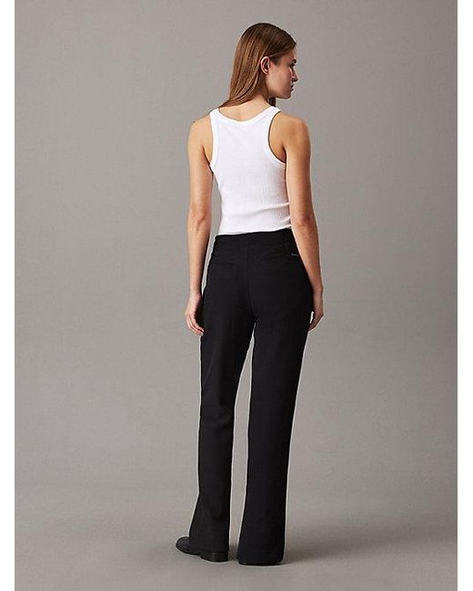 Calvin Klein Slanke Broek Met Split in het Black