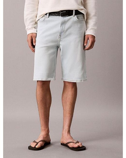 Calvin Klein Blue Jeans Slim Denim Shorts for men