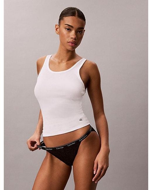 Calvin Klein Brown Bikini Briefs Icon Lace