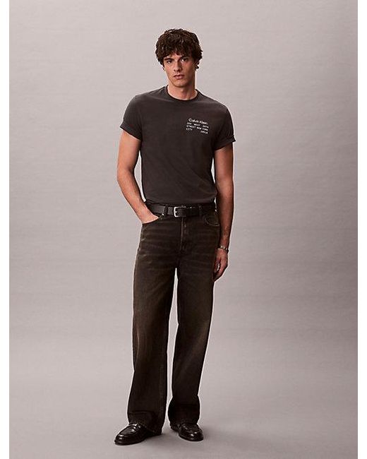 Calvin Klein Multicolor Jeans Logo Box Graphic Classic T-Shirt for men