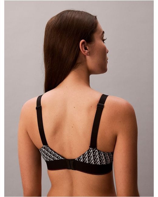 Calvin Klein Multicolor Graphic Monogram Microfiber Stretch Lightly Lined Bralette