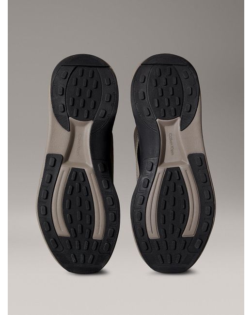 Calvin Klein Gray Mesh Chunky Runner Sock Trainers for men