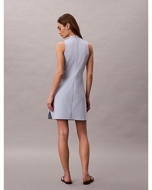 Calvin Klein Purple Jeans Slim Mock Neck Mini Dress