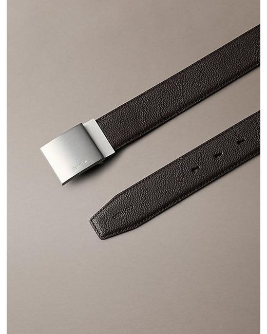 Calvin Klein Multicolor Pebbled Leather Plaque Buckle Belt for men