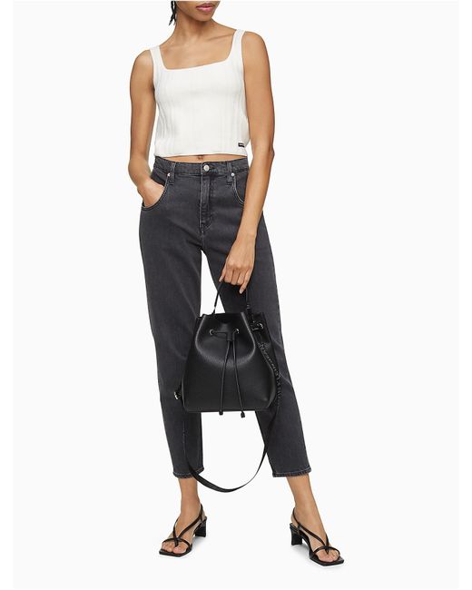 Calvin Klein Ultra Light Bucket Bag in Black | Lyst