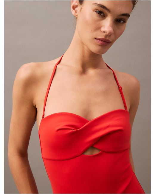 Calvin Klein Ck Structured Twist Bandeau Swimsuit