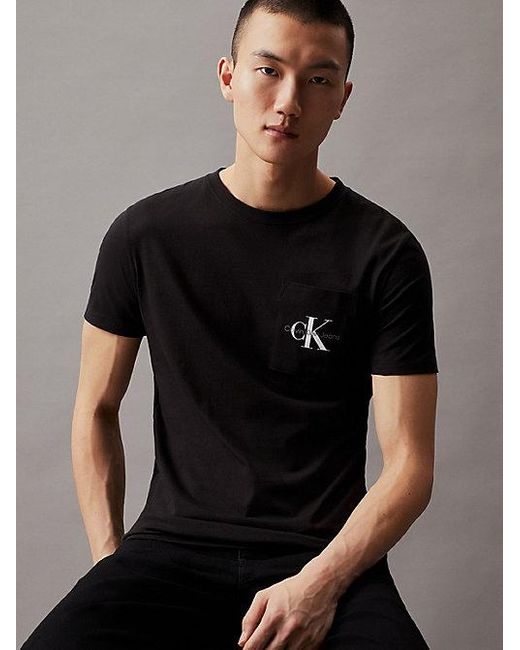 Calvin Klein Blue Jeans Slim Monogram Pocket T-Shirt for men