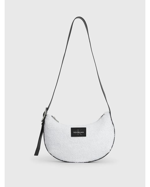 Calvin Klein White Sherpa Shoulder Bag