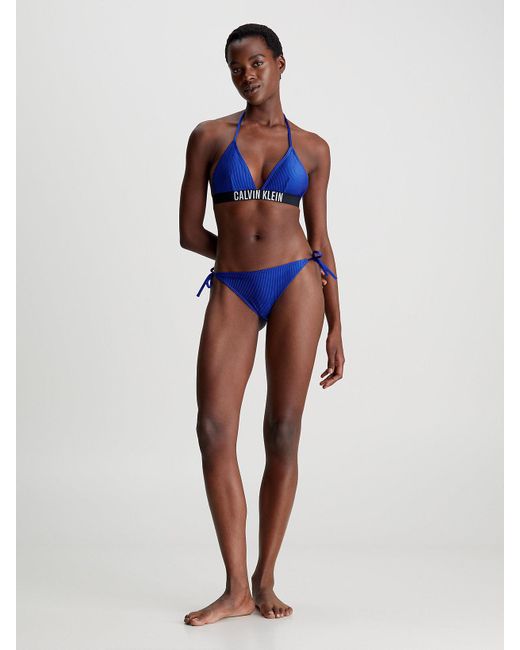 Calvin Klein Blue Triangle Bikini Top - Intense Power