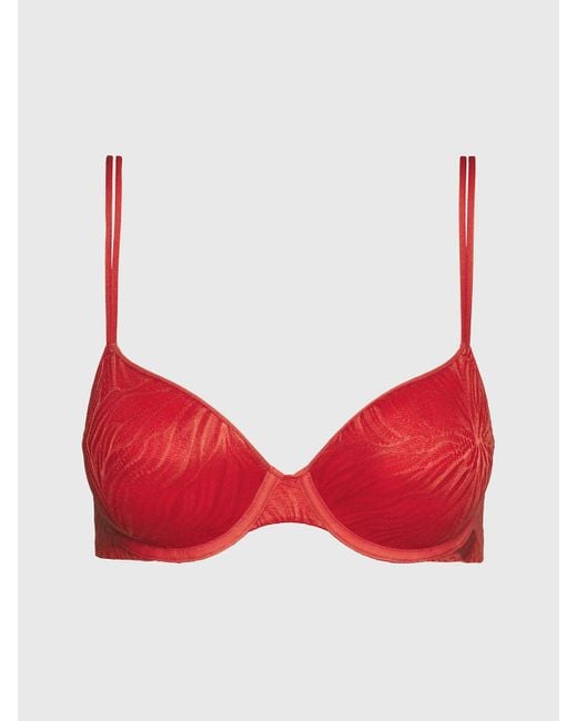 Calvin Klein Red Demi T-shirt Bra - Sheer Marquisette