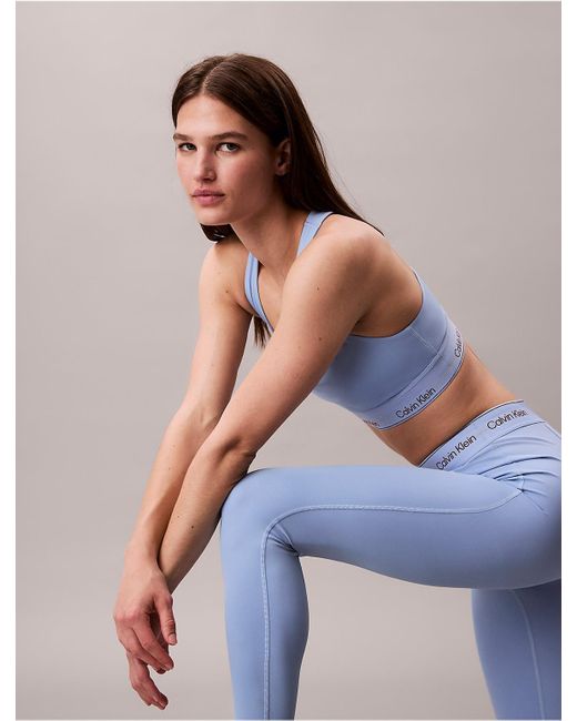 Calvin Klein Blue Quick-Dry High-Rise 7/8 Gym Leggings