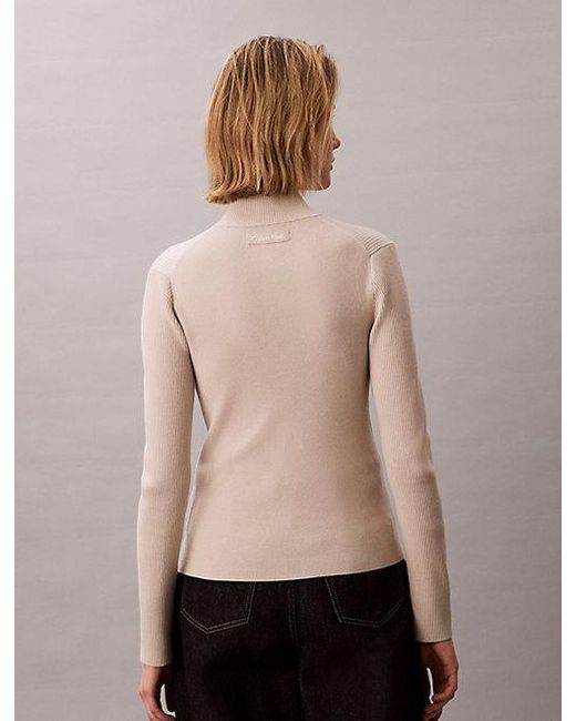 Calvin Klein Pink Jeans Sculpted Knit Zip Up Cardigan