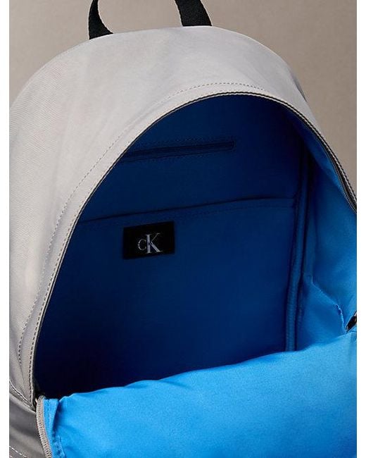 Calvin Klein Gray Nylon Monologo Round Backpack for men