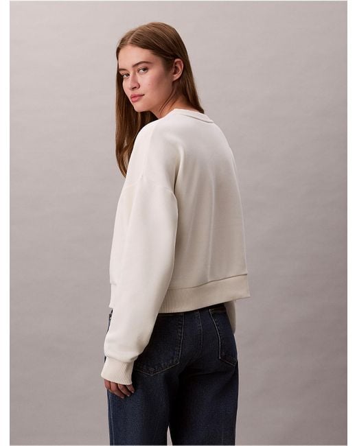 Calvin Klein Natural Calvin Klein Fleece Logo Graphic Relaxed Sweatshirt