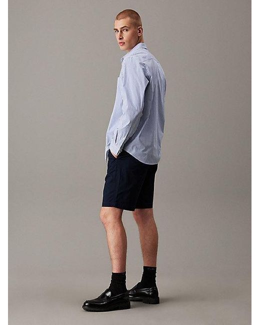 Calvin Klein Chinobroek Van Zachte Twill in het Black voor heren