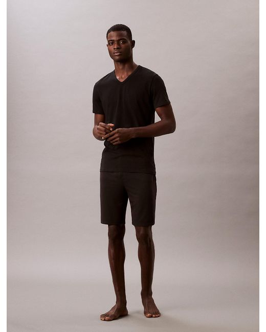 Lot De 3 T-Shirts D'Intérieur À Col En V Calvin Klein pour homme en coloris Black