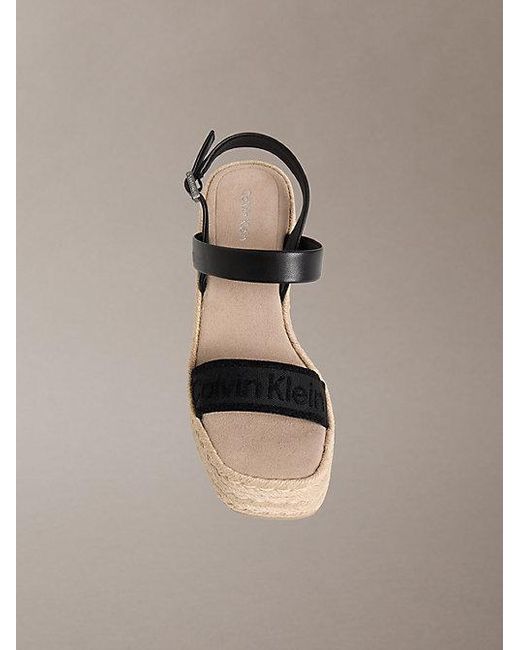 Calvin Klein Gray Elisabeth Espadrille Wedge Sandals