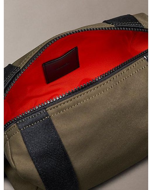 Calvin Klein Green Canvas Camera Bag for men
