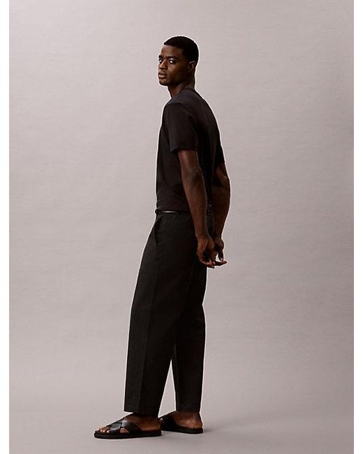 Calvin Klein Black Jeans 90S Loose Cropped Chino Trousers for men