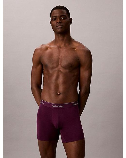 Calvin Klein Multicolor 3 Pack Boxer Briefs Icon Cotton Stretch for men