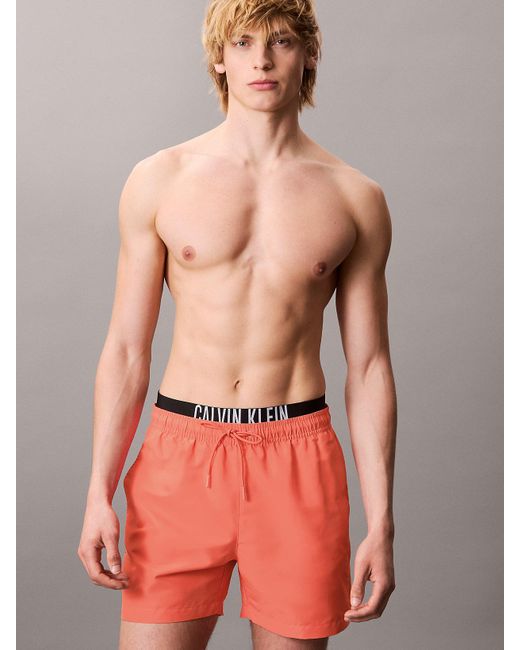 Pantaloncini Da Bagno Corti Con Fascia di Calvin Klein in Red da Uomo