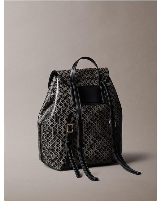 Calvin Klein Gray Allover Emblem Logo Backpack