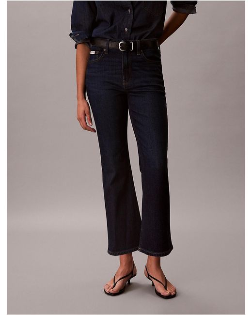 Calvin Klein Blue Calvin Klein High Rise Cropped Flared Jeans