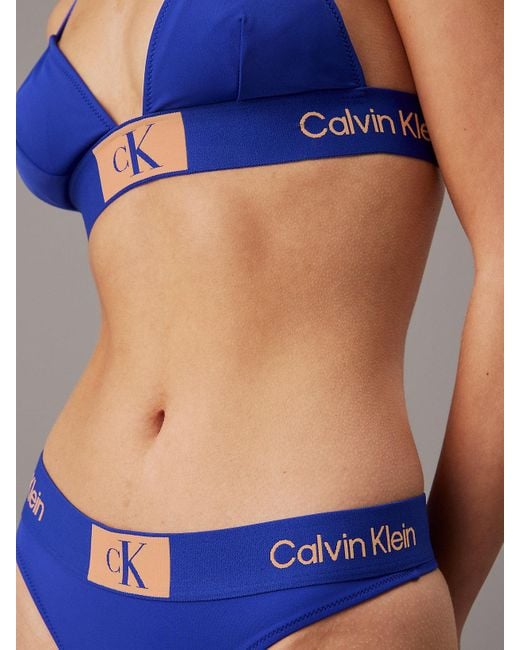 Calvin Klein Blue Thong Bikini Bottoms - Ck96